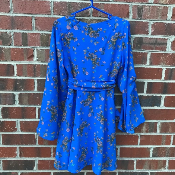 Free People Blue Floral Dress Tunic Size XS - Picture 4 of 7